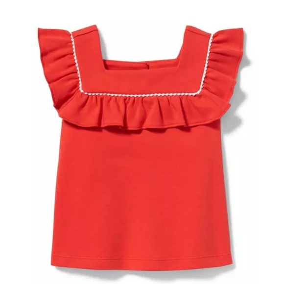 Janie & Jack Girl's Ruffle Square Neck Top Red Size 10 - Picture 5 of 5